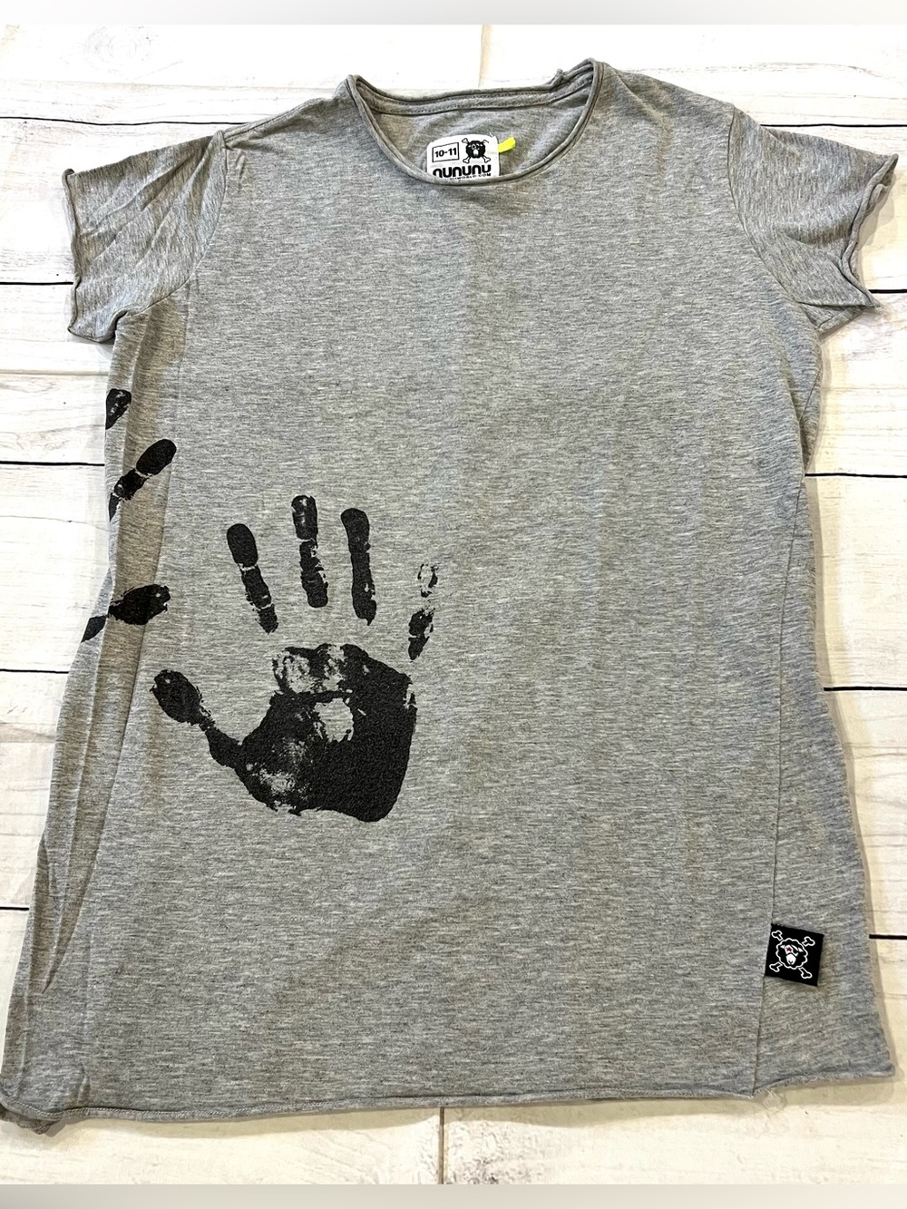 NUNUNU Grey Handprint Tee